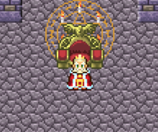 cover of kingspection day, with an rpgmaker 2003 king sprite standing in a throne room