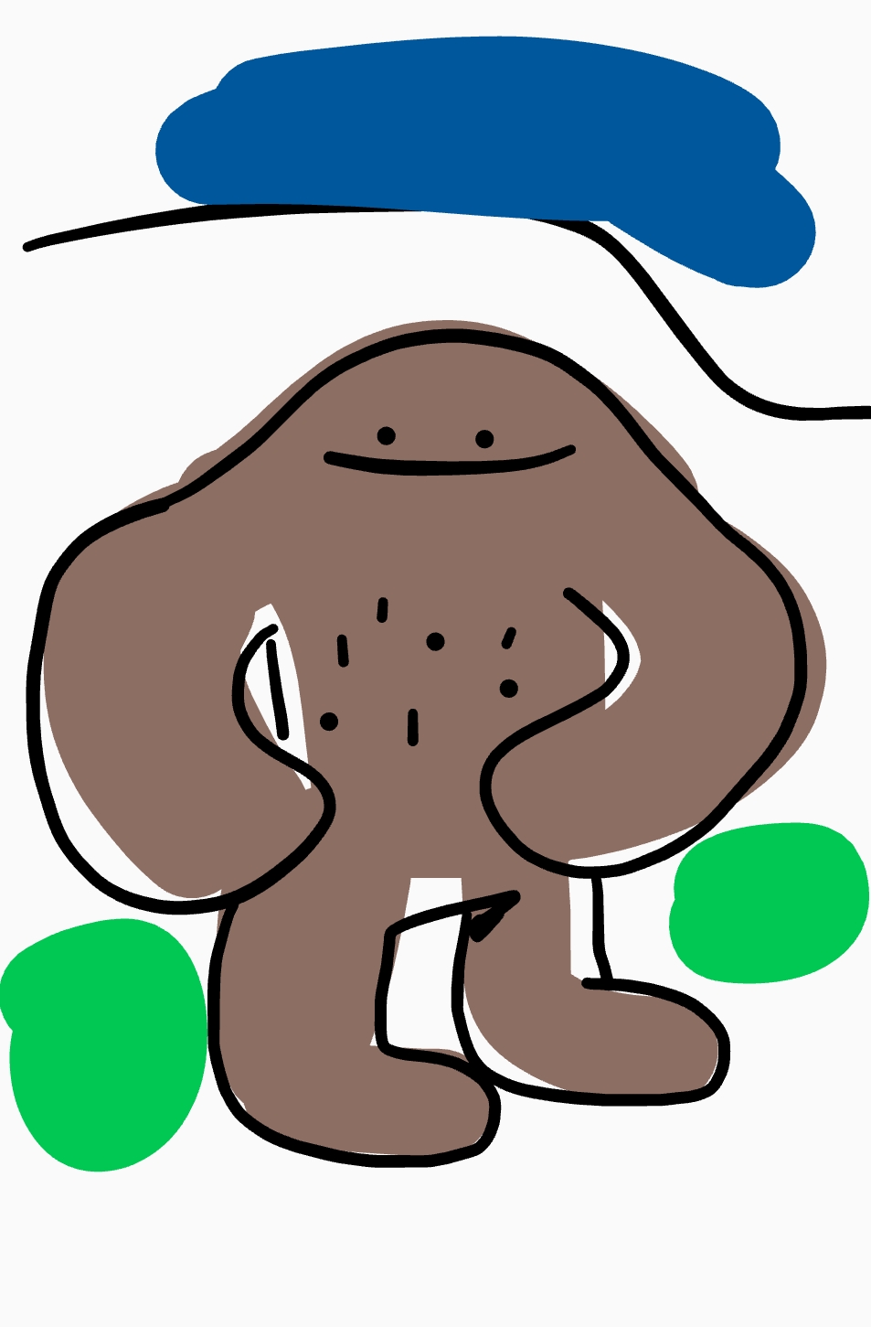 digital drawing of a wonky looking sasquatch creature