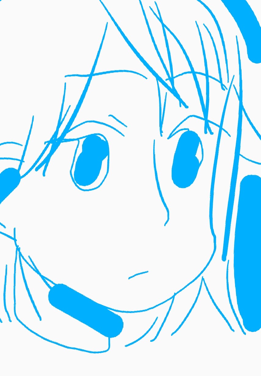 digital sketch of an anime face
